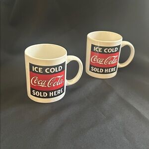 Vintage Coca-Cola coffee mugs white red and black mugs Coke mugs coca cola mugs